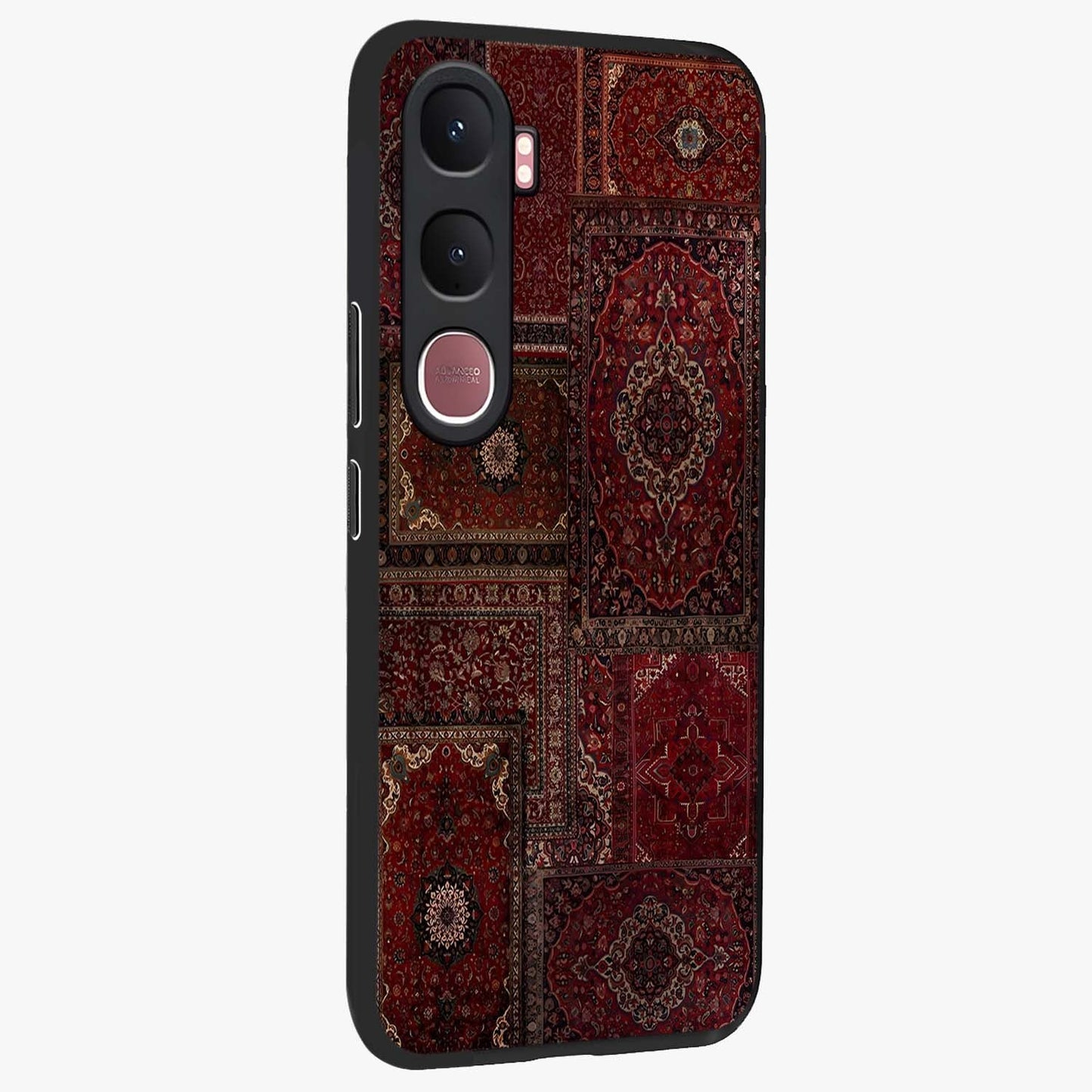 Persian Velvet Tale Glass Case upright view showcasing elegant Persian artwork with classic heritage theme.
