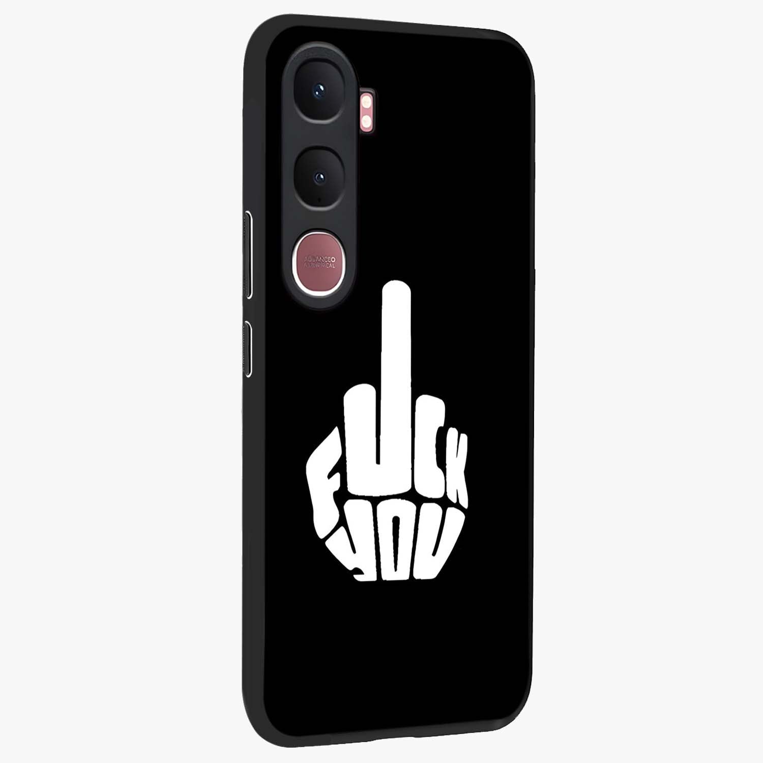 Rebel Mode On Glass Case upright view showcasing striking statement artwork with bold rebellious theme.