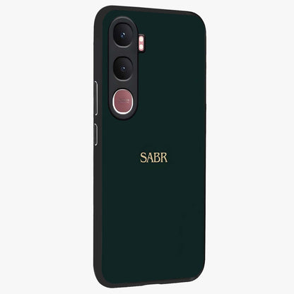 Sabr Minimal Patience Glass Case upright view showcasing calm minimalist artwork with motivational patience theme.