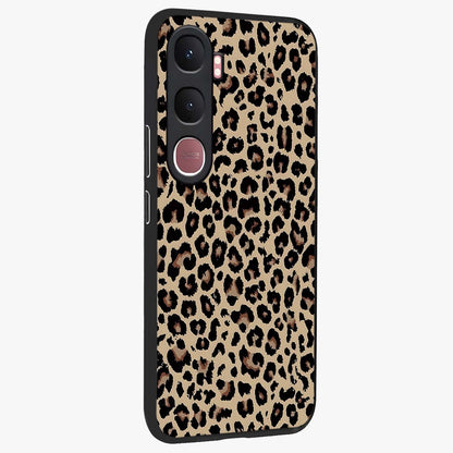 Savage Chic Pattern Glass Case upright view showcasing trendy decorative artwork with edgy fashion theme.