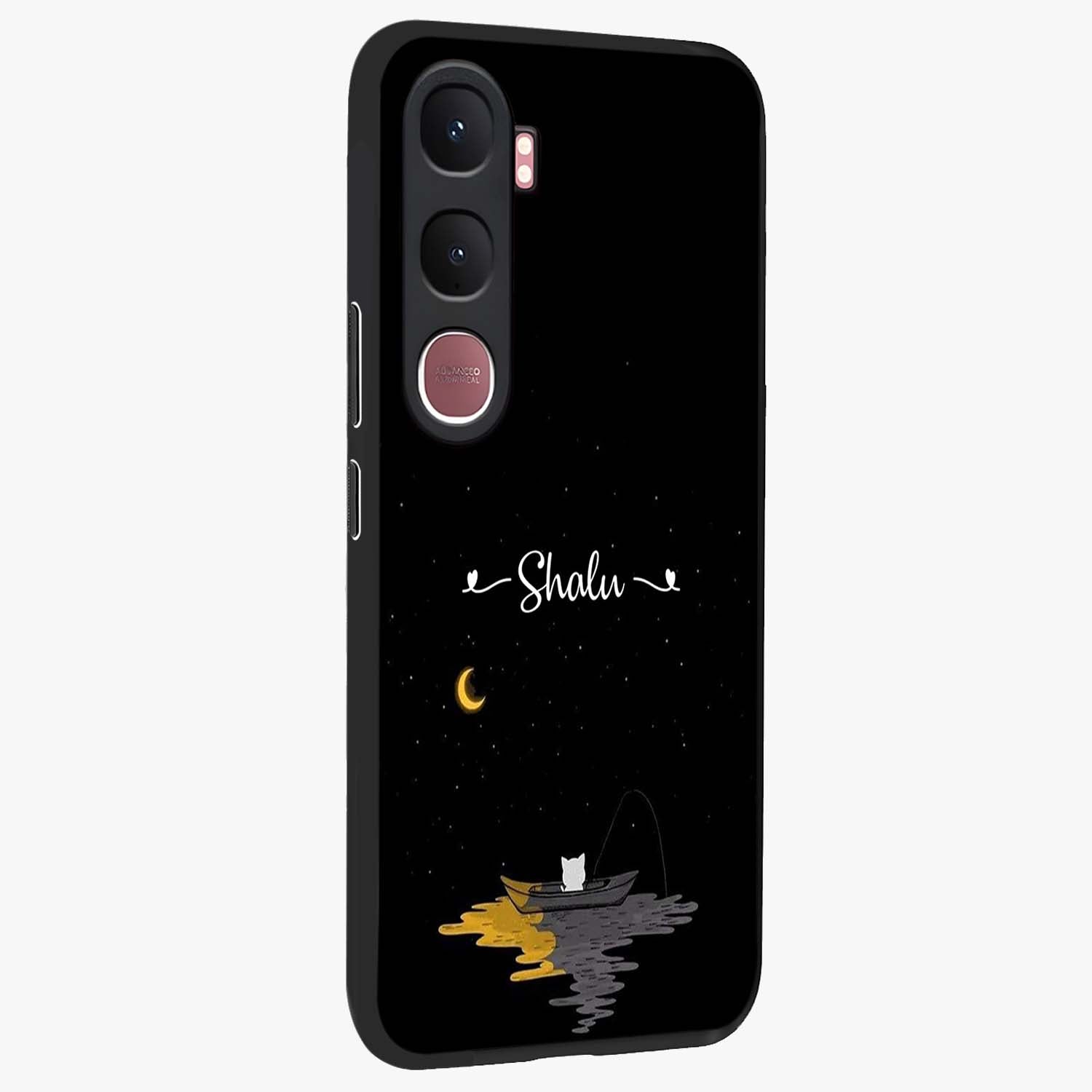 Silent Night Row Glass Case upright view showcasing tranquil night artwork with serene landscape theme.