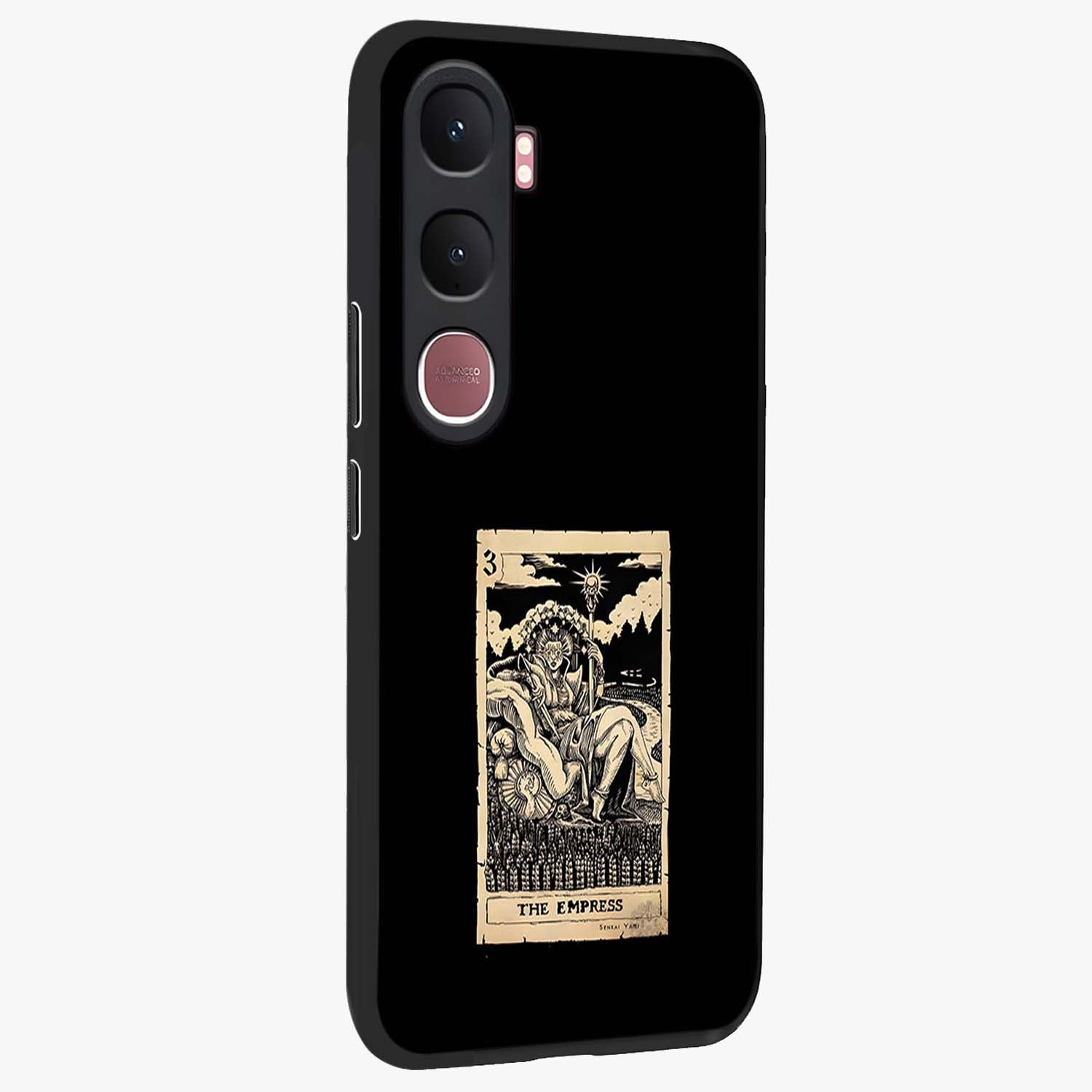 The Empress Glass Case upright view showcasing powerful empress themed artwork with luxurious artistic theme.