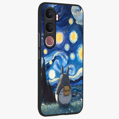Totoro In Van Gogh Art Glass Case upright view showcasing creative character artwork with painterly artistic theme.