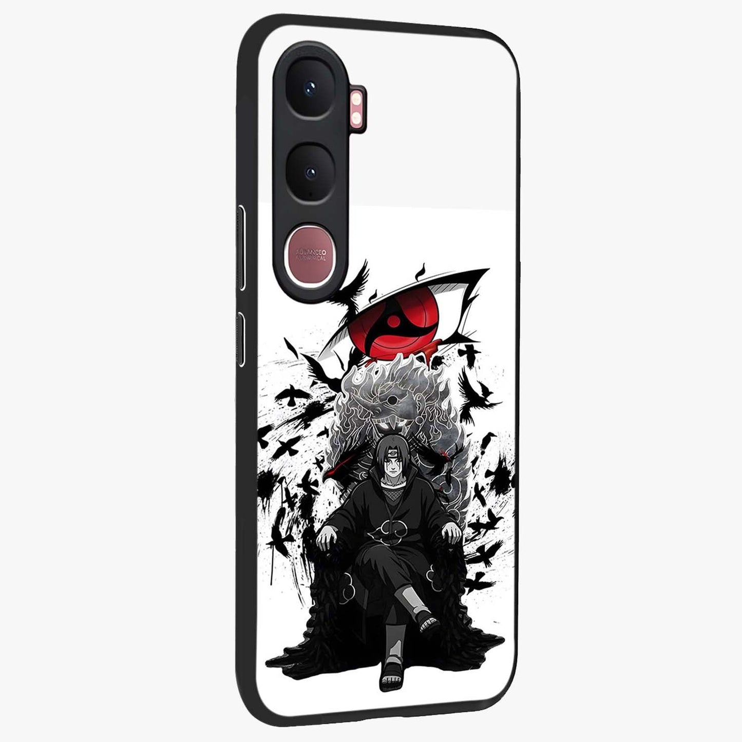 Uchiha Shadow Throne Glass Case upright view showcasing magical underwater galaxy artwork with vibrant cosmic theme.