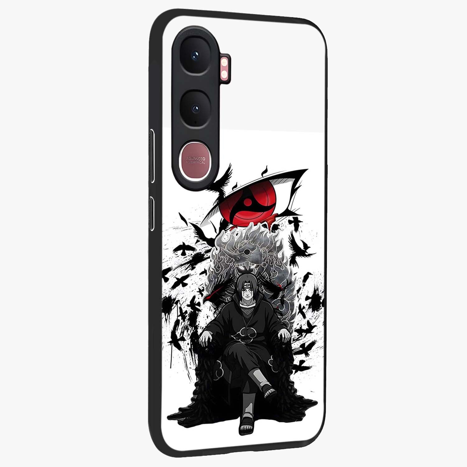 Uchiha Shadow Throne Glass Case upright view showcasing magical underwater galaxy artwork with vibrant cosmic theme.