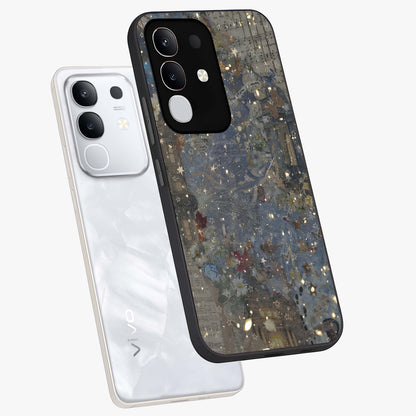 Aesthetic Astrolophia Glass Case displayed in angled mockup highlighting artistic aesthetic elements and smooth glass surface.