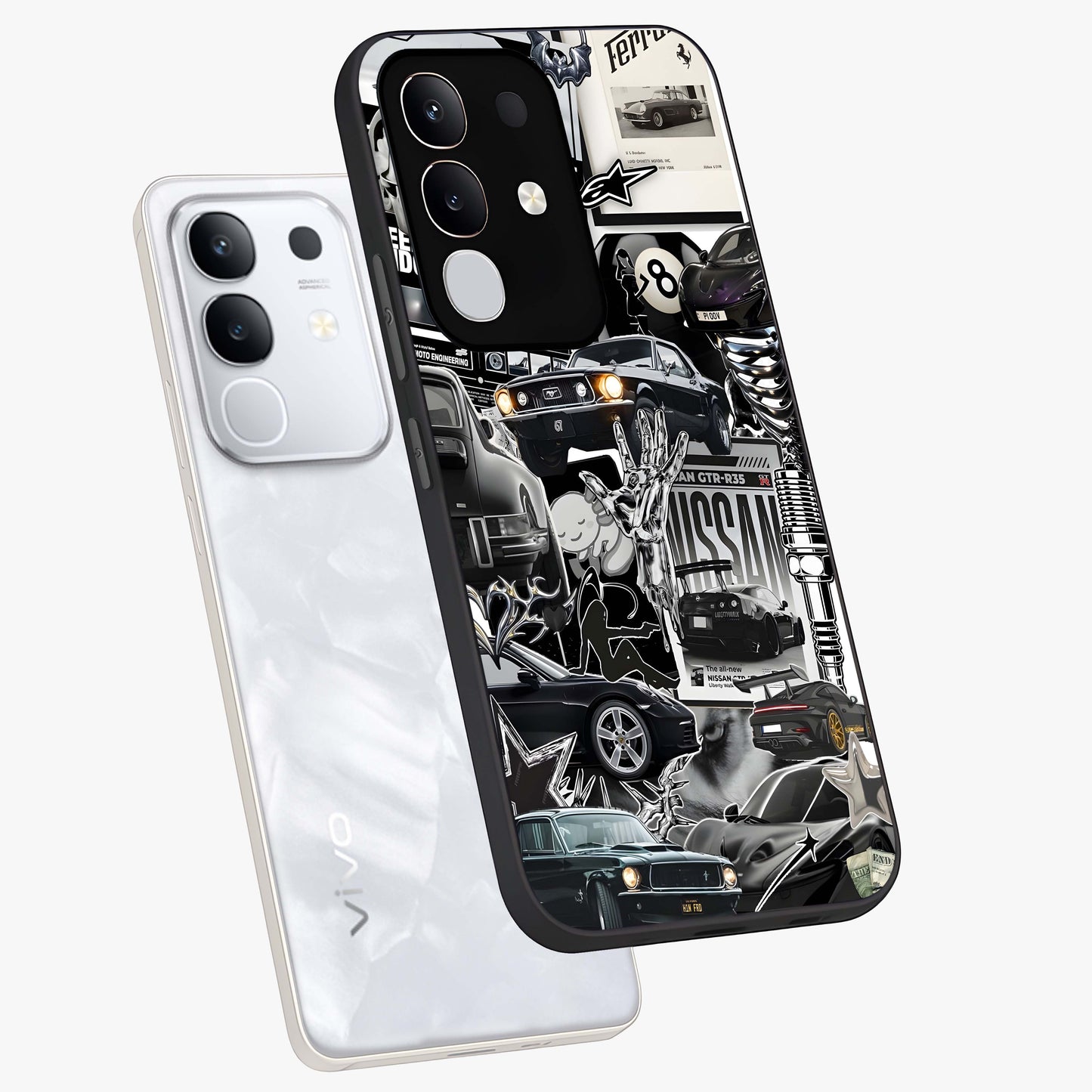 Aesthetic Dark Love Glass Case displayed in angled mockup highlighting moody aesthetic design and bold love theme.