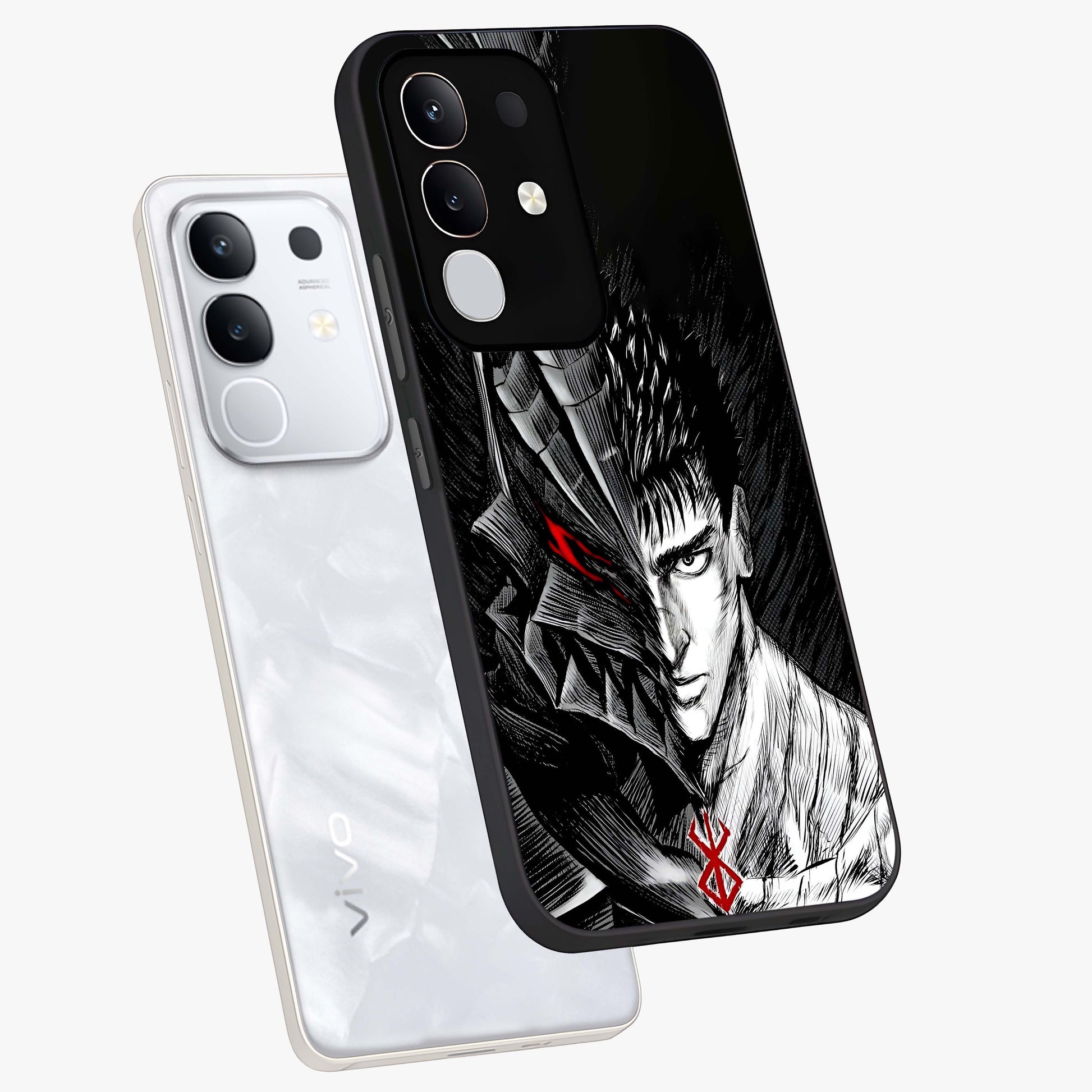 Berserker Blood Oath Glass Case displayed in angled mockup highlighting dark fantasy graphic design and powerful theme.