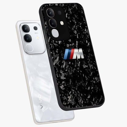 Carbon Speed Mark Glass Case displayed in angled mockup highlighting racing inspired carbon design and sleek aesthetic style.