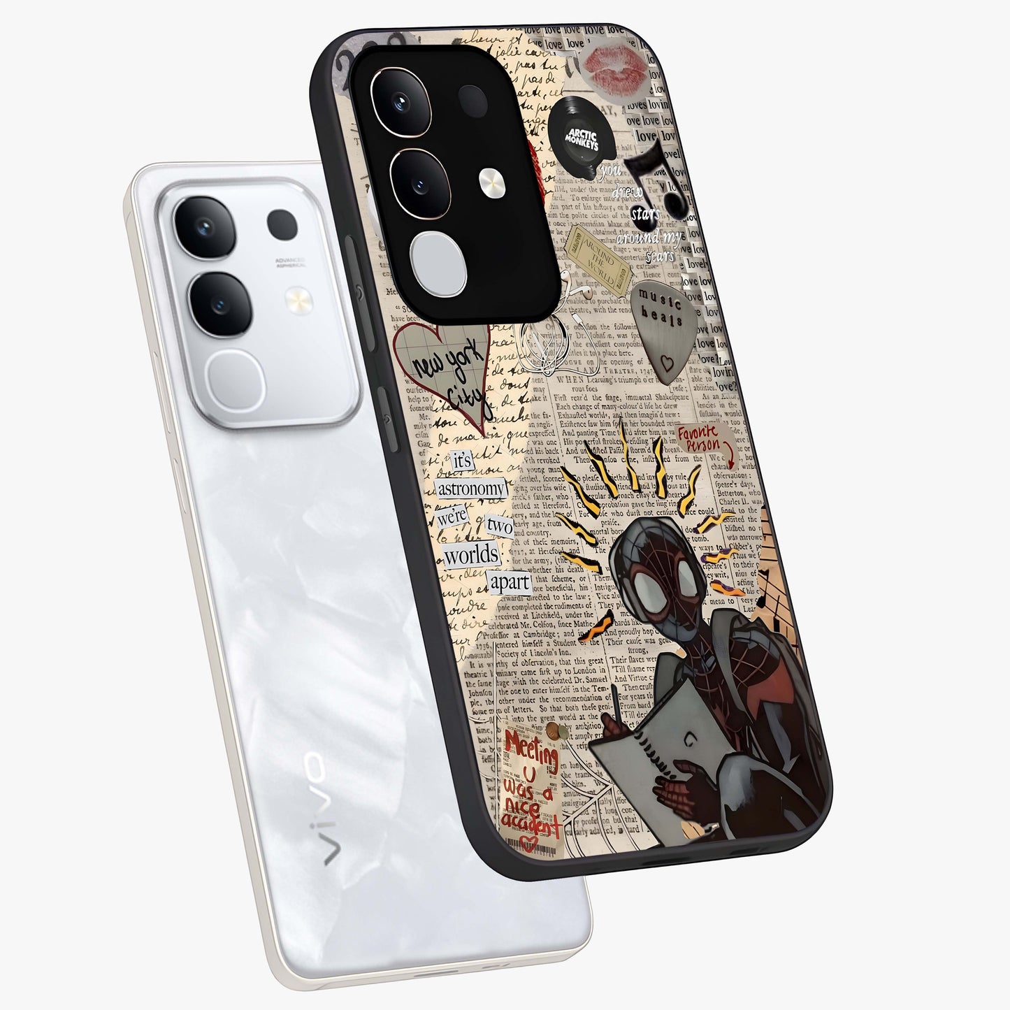 City Dream Sketch Glass Case displayed in angled mockup highlighting minimal city illustration with aesthetic sketch style.