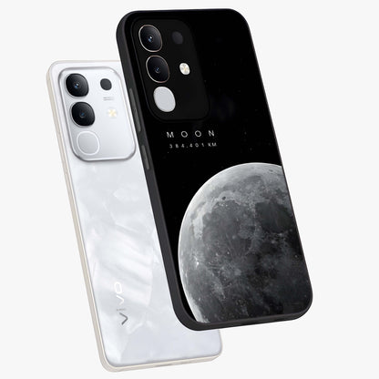 Cosmic Moon Glow Glass Case displayed in angled mockup highlighting celestial moon design with cosmic aesthetic theme.