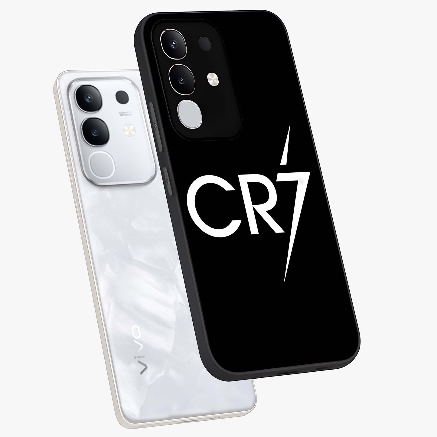 Cr7 Elite Strike Glass Case displayed in angled mockup highlighting powerful sports graphic with bold athletic theme.