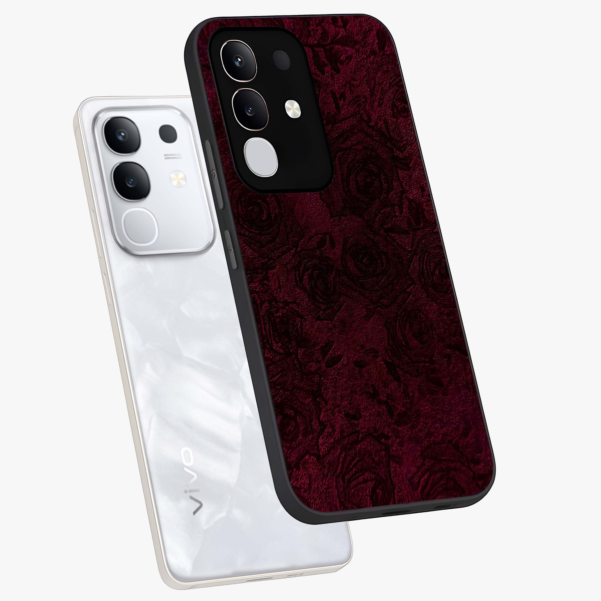 Crimson Fade Flow Glass Case displayed in angled mockup highlighting smooth gradient design with modern aesthetic style.