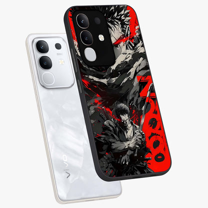 Demon Sword Resolve Glass Case displayed in angled mockup highlighting powerful demon sword illustration with dark fantasy aesthetic.