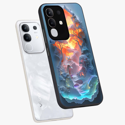 Glow Forest Portal Glass Case displayed in angled mockup highlighting mystical forest design with magical glowing aesthetic.