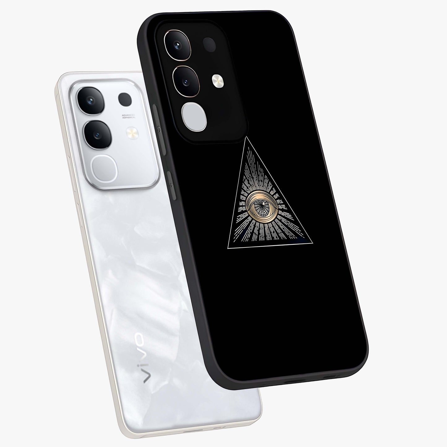 Illuminati Evil Glass Case displayed in angled mockup highlighting dark occult inspired design with bold aesthetic style.