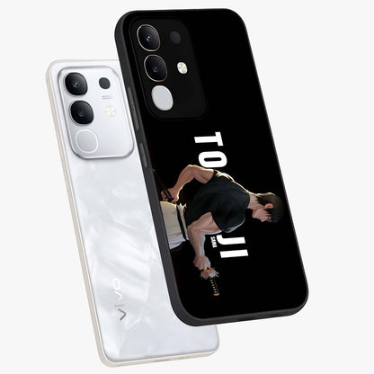 Midnight Blade Resolve Glass Case displayed in angled mockup highlighting powerful blade illustration with dramatic dark aesthetic.
