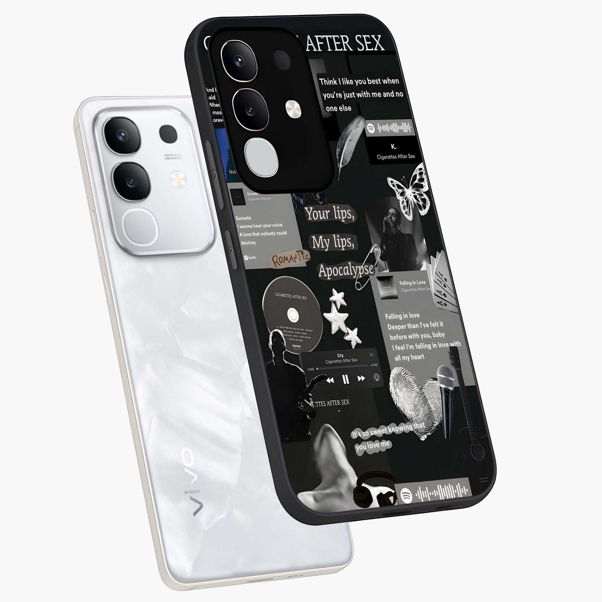 Midnight Love Echo Glass Case displayed in angled mockup highlighting elegant love inspired design with deep aesthetic style.