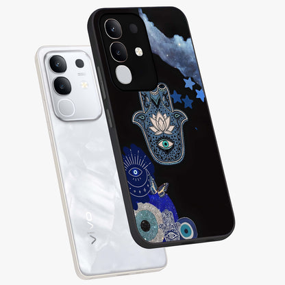 Mystic Hand Aura Glass Case displayed in angled mockup highlighting magical aura design with spiritual aesthetic style.