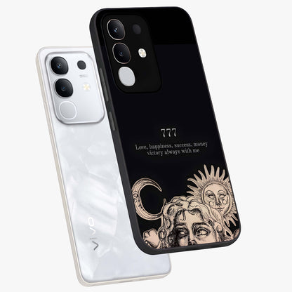 Mystic Victory Aura Glass Case displayed in angled mockup highlighting energetic aura design with bold mystical aesthetic.