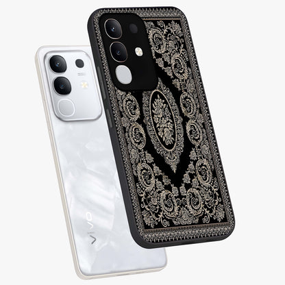 Noir Bloom Elegance Glass Case displayed in angled mockup highlighting refined flower design with stylish noir aesthetic.