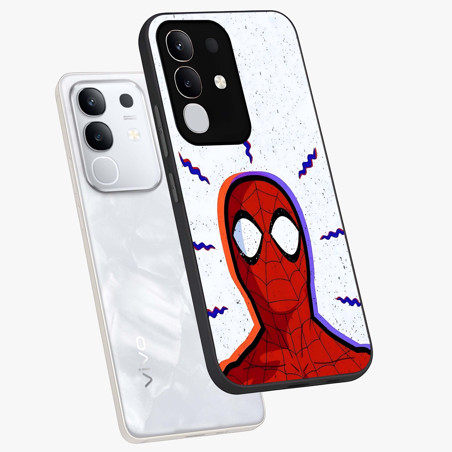 Omg Spiderman Glass Case displayed in angled mockup highlighting dynamic hero illustration with action comic aesthetic.