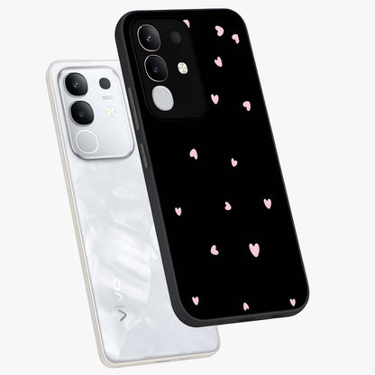 Pink Love Drops Glass Case displayed in angled mockup highlighting cute love drop design with vibrant pink aesthetic.
