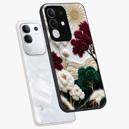 Radiant Bloom Elegance Glass Case displayed in angled mockup highlighting graceful floral design with radiant aesthetic style.