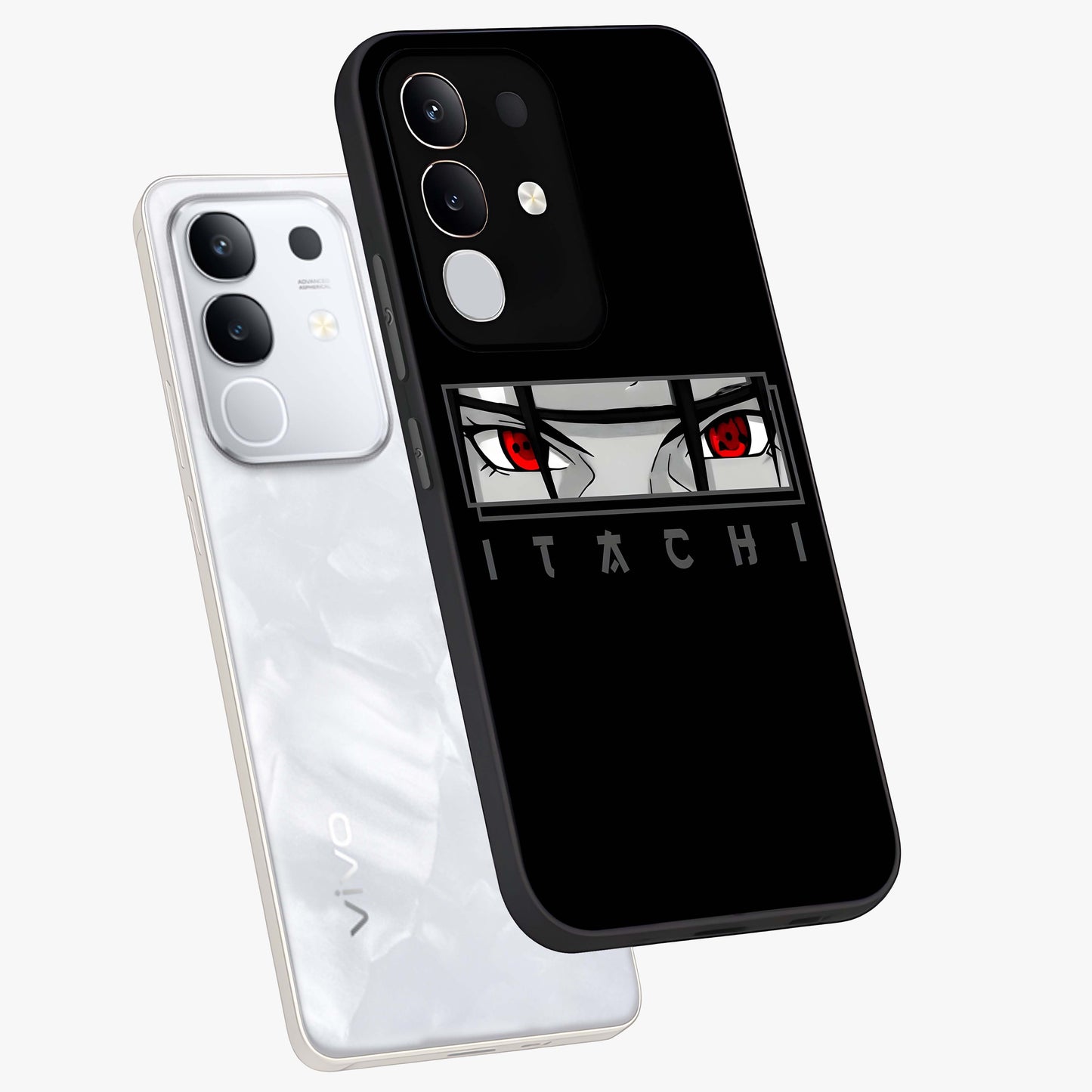 Scarlet Gaze Dominance Glass Case displayed in angled mockup highlighting intense visual design with bold scarlet aesthetic.