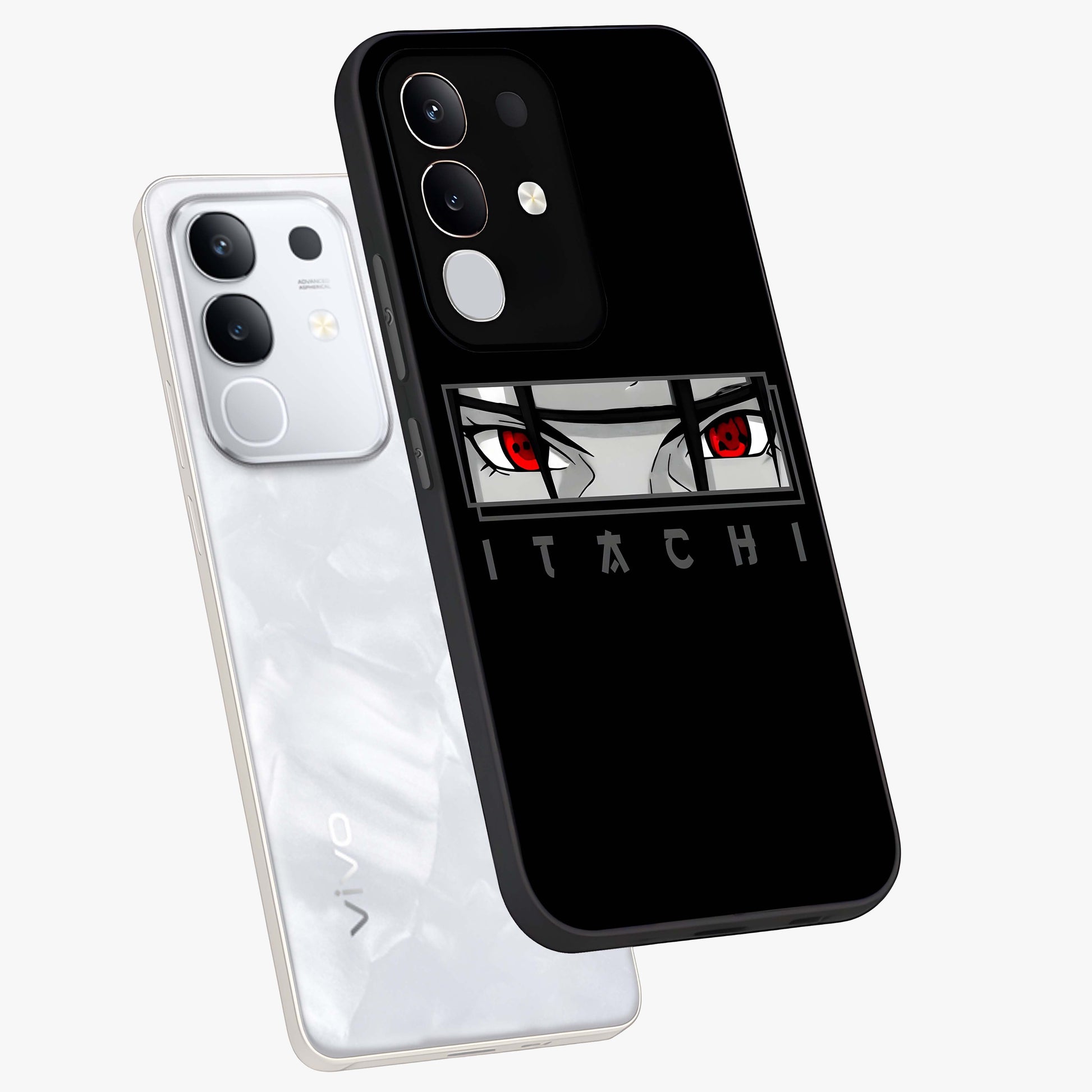 Scarlet Gaze Dominance Glass Case displayed in angled mockup highlighting intense visual design with bold scarlet aesthetic.