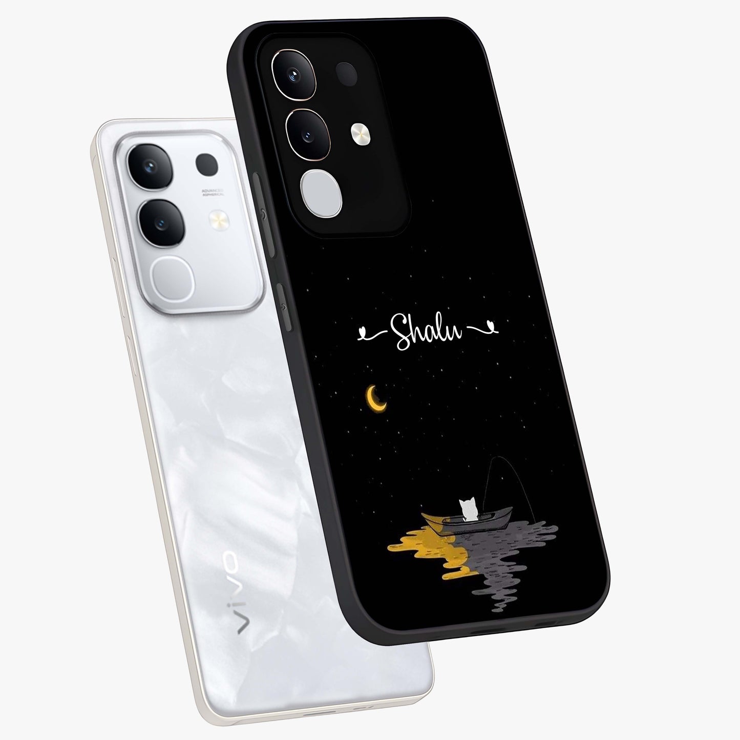 Silent Night Row Glass Case displayed in angled mockup highlighting peaceful evening design with dreamy night aesthetic.