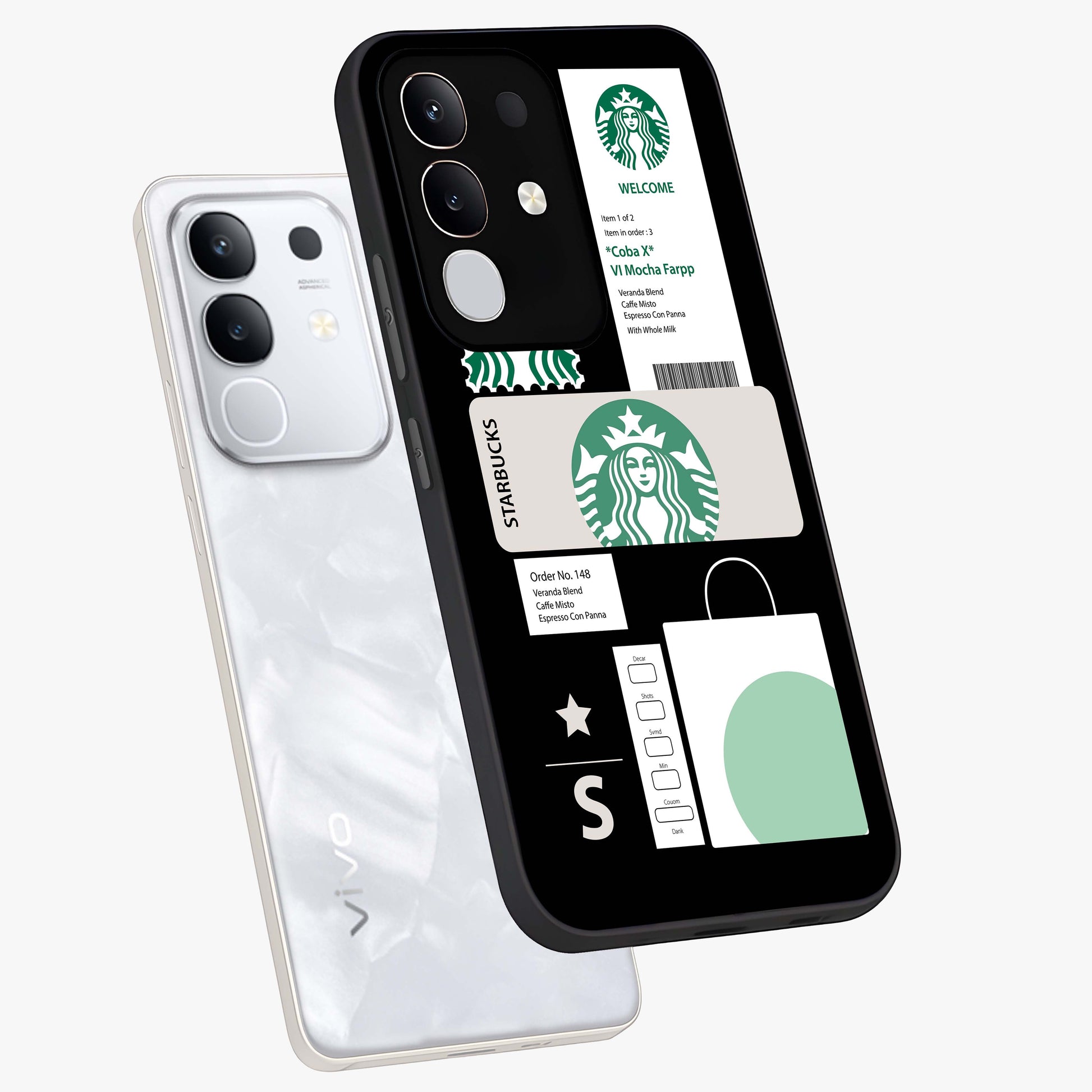 Starbucks Mocha Glass Case displayed in angled mockup highlighting stylish mocha themed design with cozy café aesthetic.