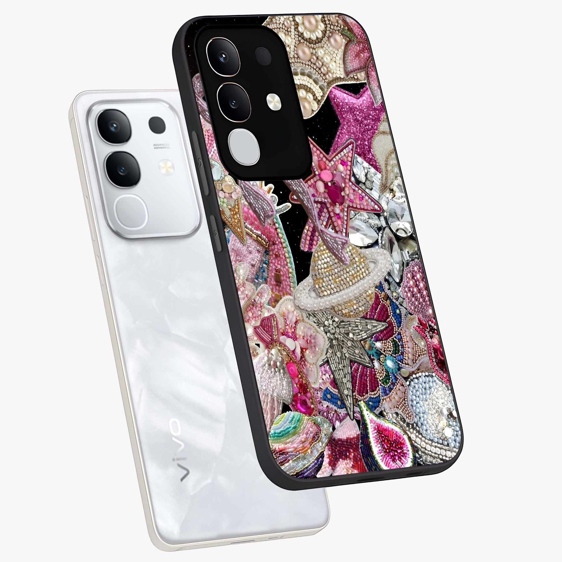 Starlit Jewel Dream Glass Case displayed in angled mockup highlighting glowing celestial jewel design with dreamy aesthetic.