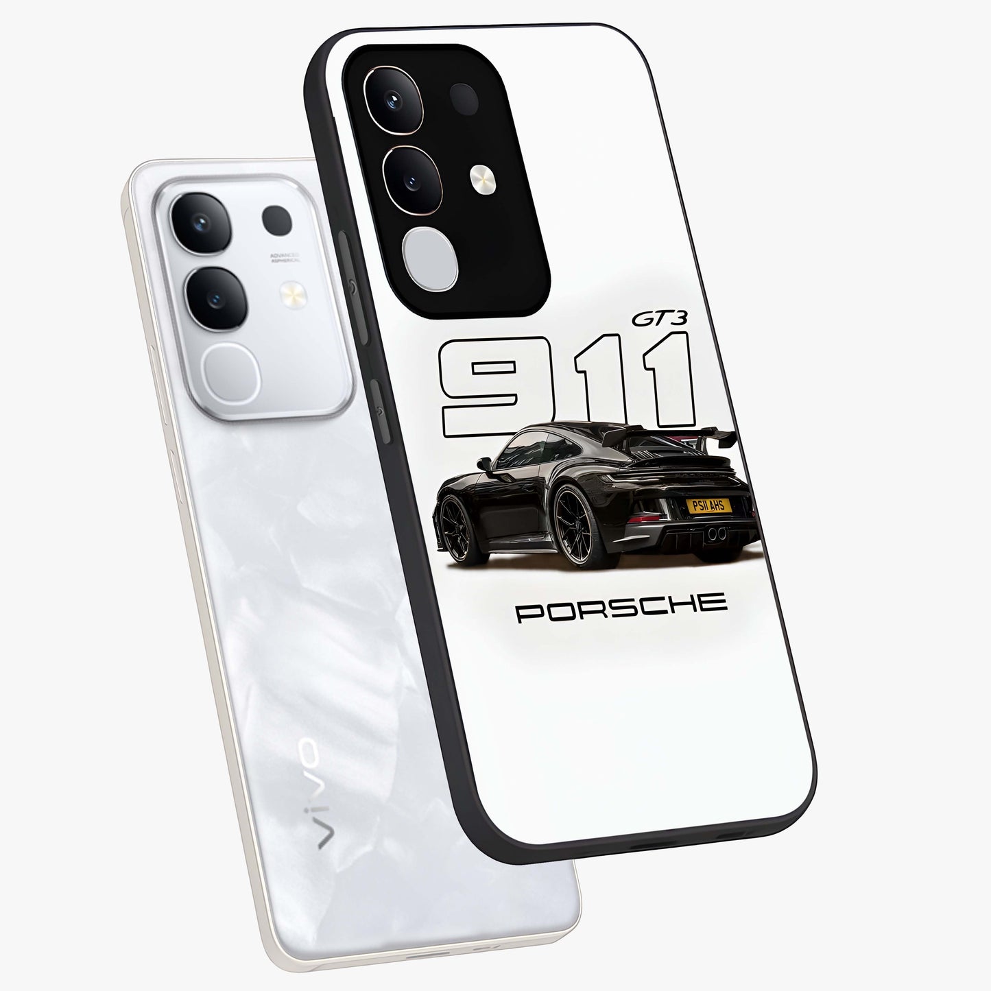Turbo Legacy Icon Glass Case displayed in angled mockup highlighting dynamic automotive design with performance aesthetic.