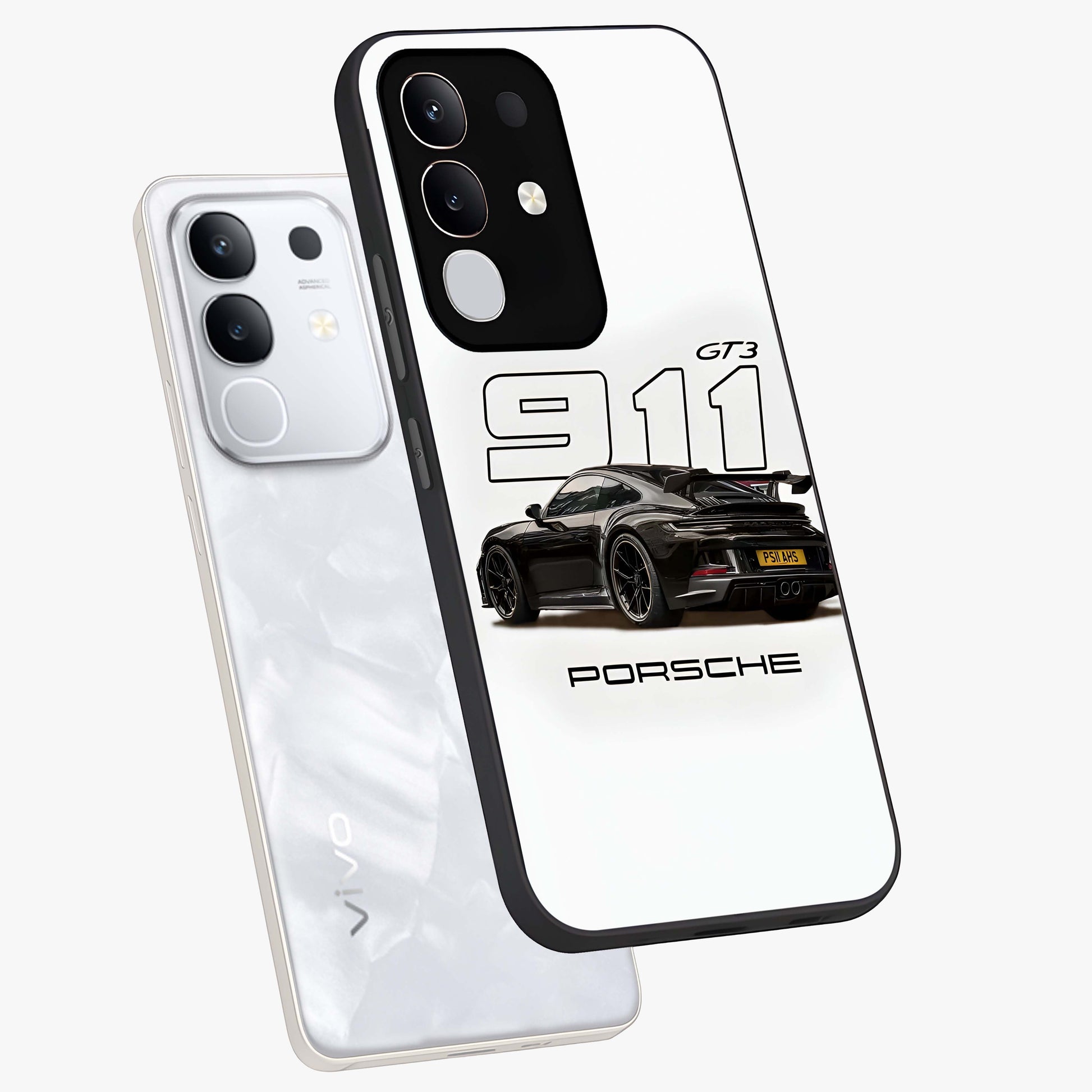 Turbo Legacy Icon Glass Case displayed in angled mockup highlighting dynamic automotive design with performance aesthetic.