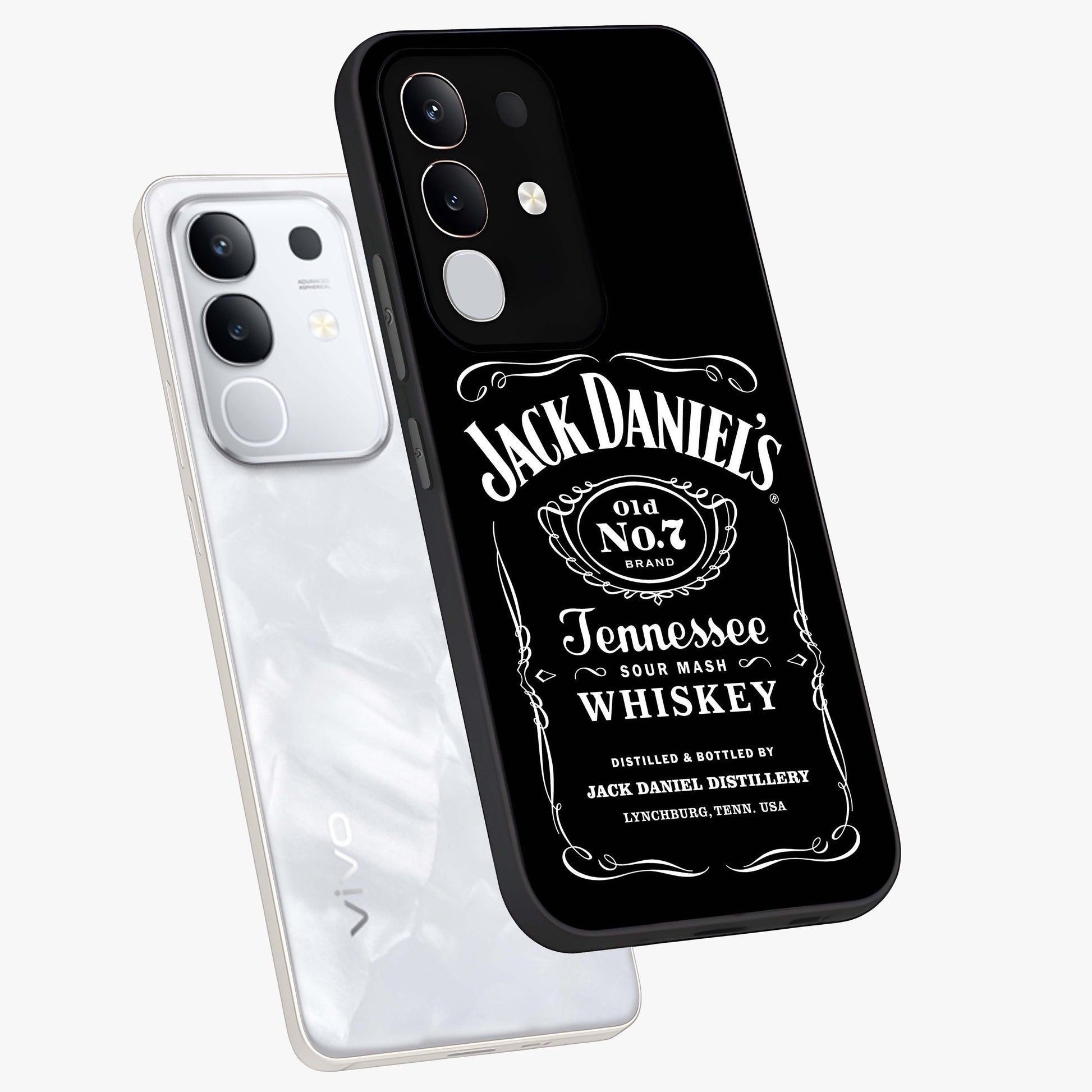 Vintage Whiskey Heritage Glass Case displayed in angled mockup highlighting retro beverage themed design with heritage aesthetic.