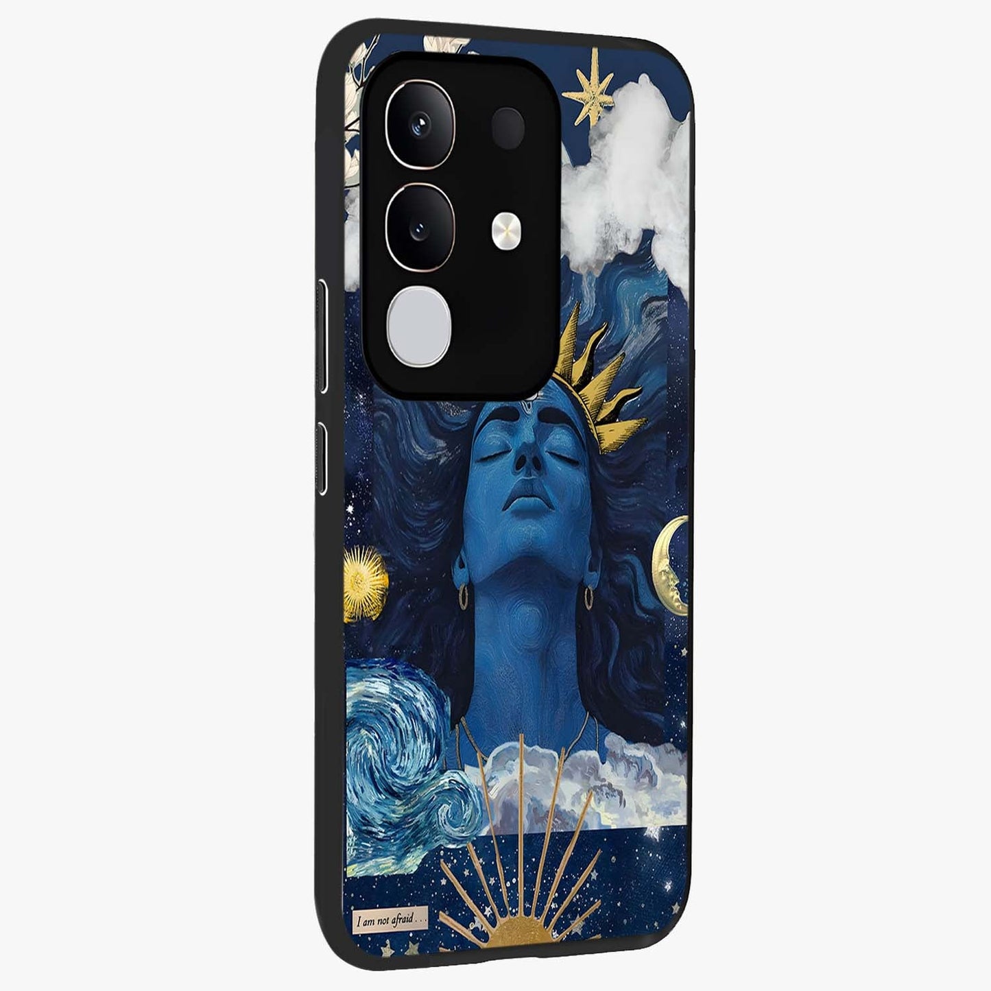 Aesthetic Lord Shiva Glass Case upright view showcasing powerful Lord Shiva artwork with devotional theme.