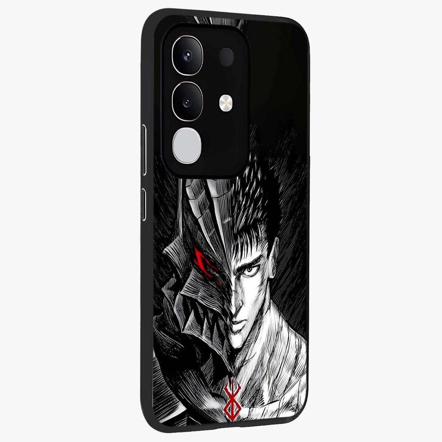 Berserker Blood Oath Glass Case upright view showcasing intense warrior aesthetic with dramatic artistic style.