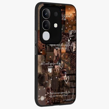 Bittersweet Aesthetic Chaos Glass Case upright view showcasing bold artistic chaos design with modern aesthetic style.