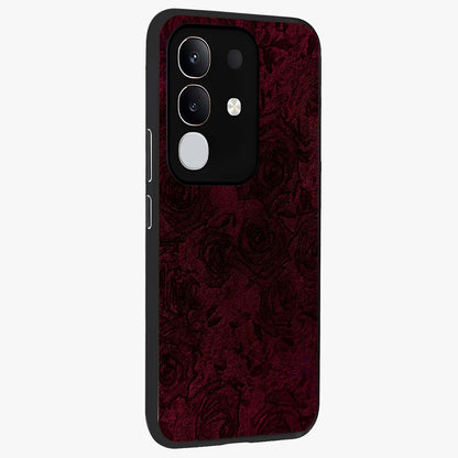 Crimson Fade Flow Glass Case upright view showcasing dynamic crimson flow artwork with stylish abstract theme.