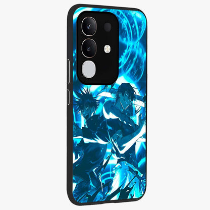 Cursed Energy Clash Glass Case upright view showcasing dramatic clash artwork with bold supernatural theme.