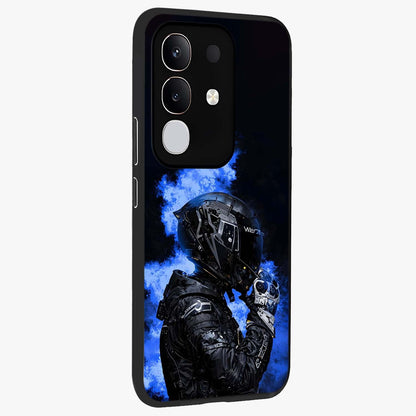 Cyber Sentinel Protocol Glass Case upright view showcasing advanced cyber sentinel artwork with futuristic tech theme.