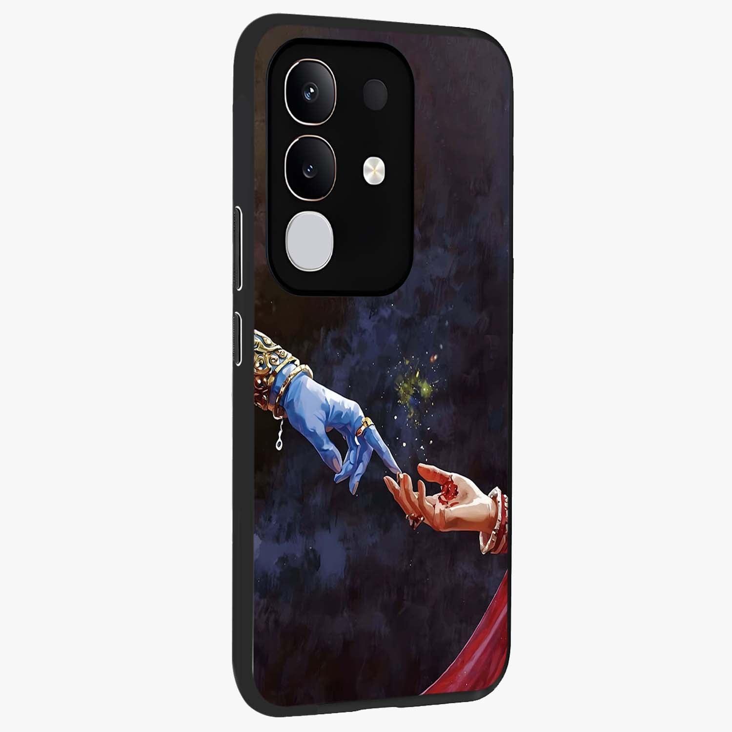 Divine Touch Eternal Glass Case upright view showcasing peaceful spiritual artwork with eternal divine theme.