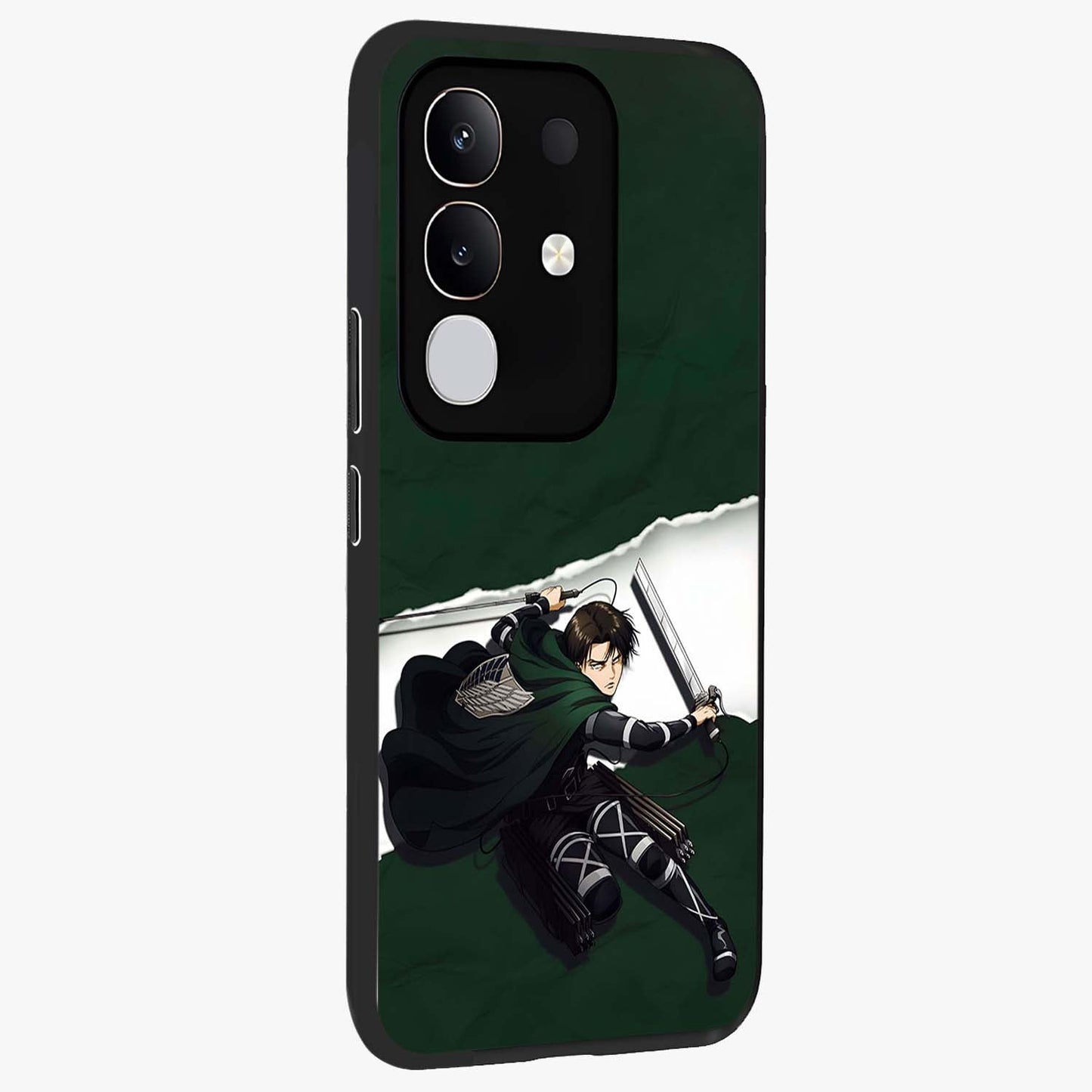 Emerald War Vanguard Glass Case upright view showcasing dramatic warrior artwork with bold fantasy theme.