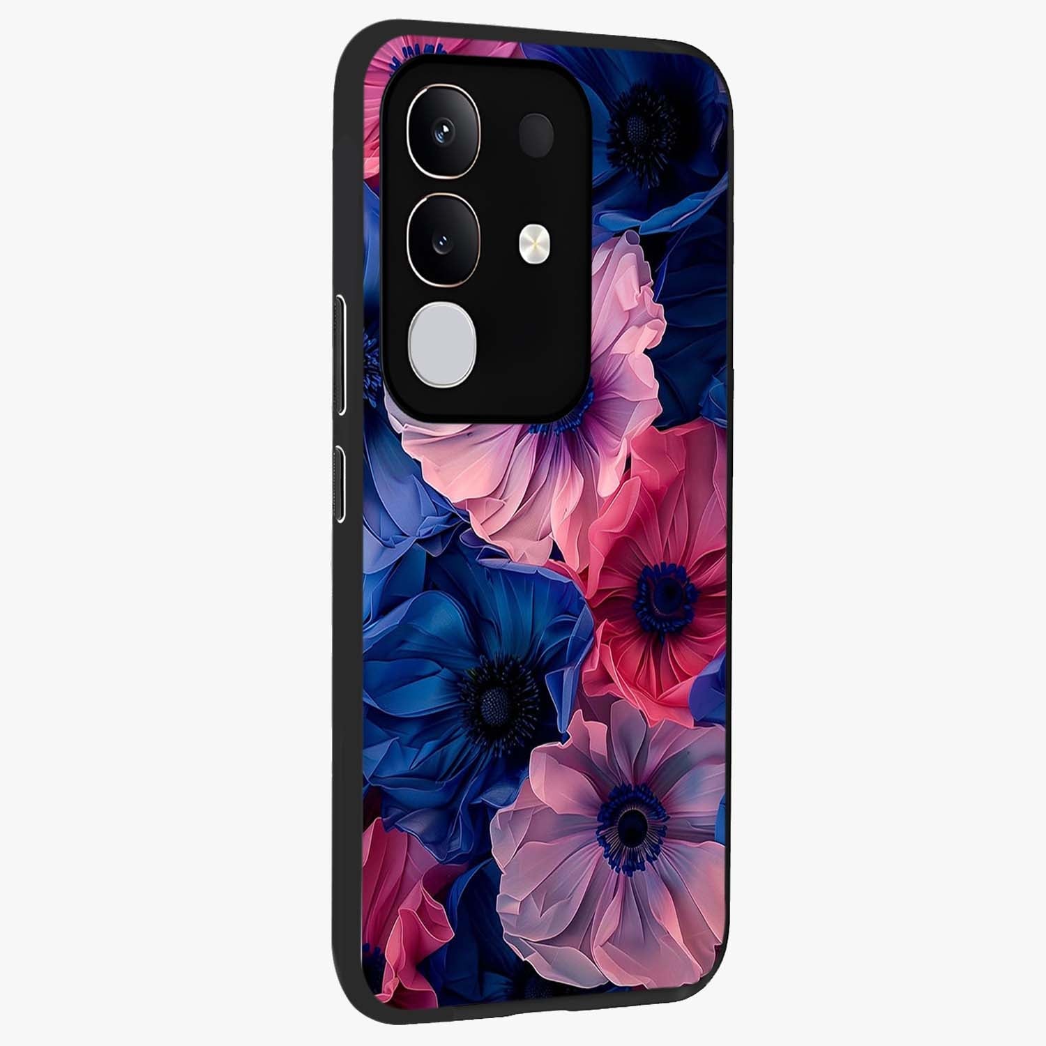 Flower Paper Art Pattern Glass Case upright view showcasing decorative paper floral artwork with creative craft style.