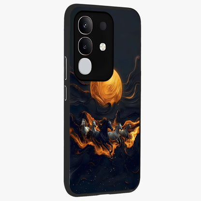 Golden Royal Heritage Glass Case upright view showcasing elegant royal artwork with classic heritage theme.