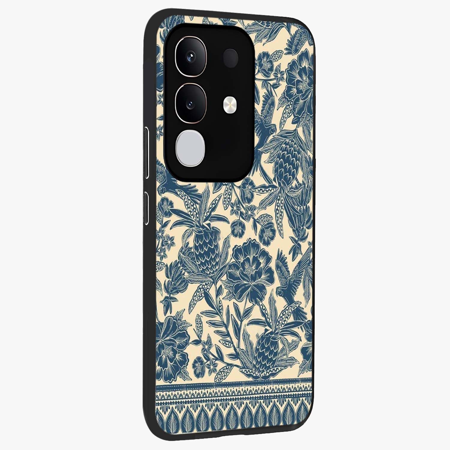 Heirloom Wild Bloom Glass Case upright view showcasing delicate wildflower artwork with timeless floral theme.