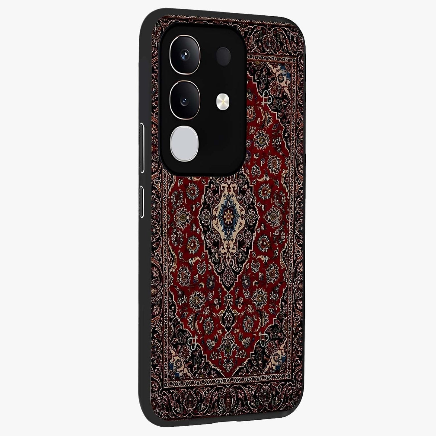 Heritage Carpet Royale Glass Case upright view showcasing detailed ornamental artwork with luxurious traditional theme.