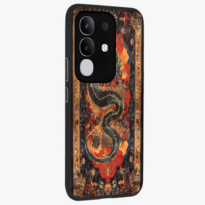 Inferno Dragon Soul Glass Case upright view showcasing intense dragon artwork with fantasy fire theme.