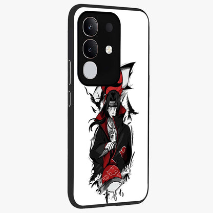 Itachi Limited Edition Naruto Anime Glass Case upright view showcasing intense anime artwork with powerful character theme.